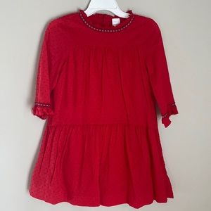 Hanna Andersson drop waist, Swiss dot, red dress